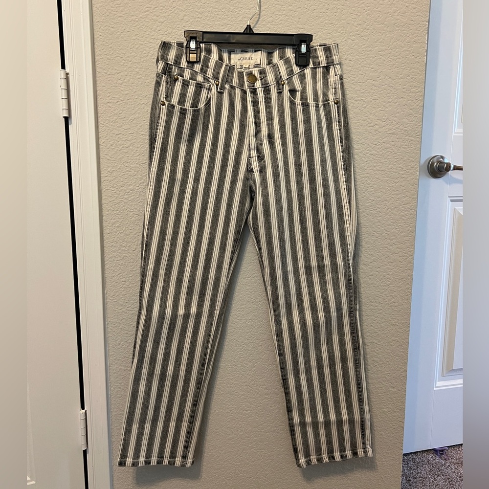 The Great. Women’s the gent striped cropped jean size 24